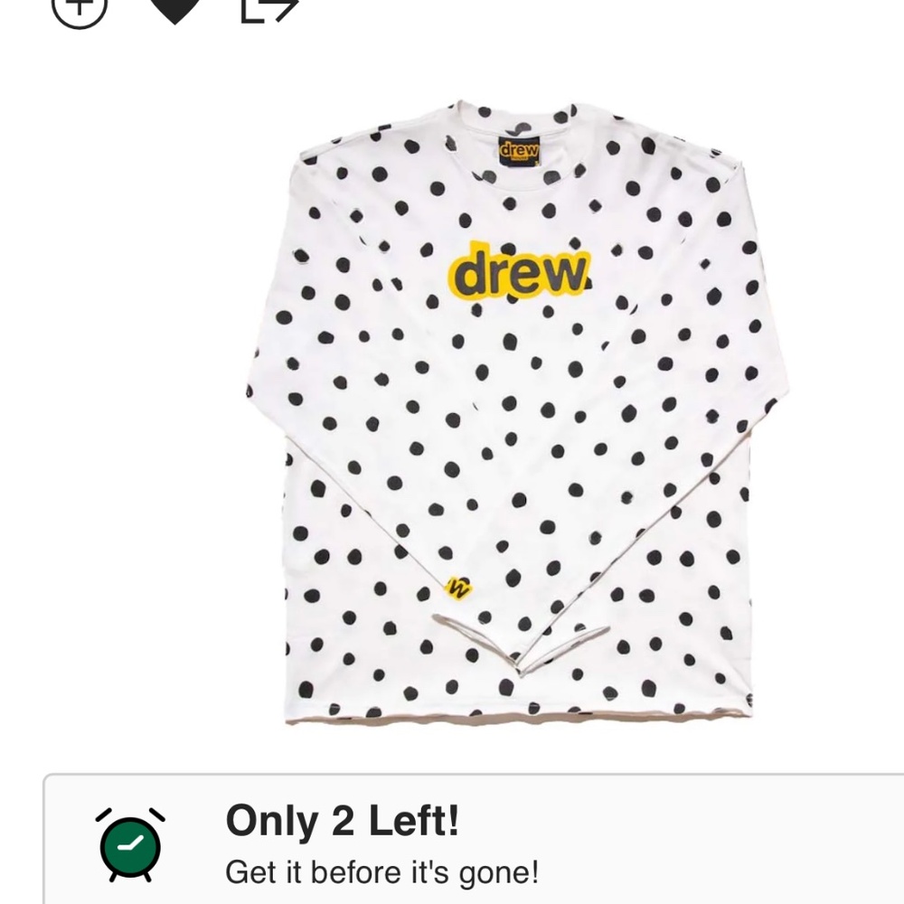 Drew house polka dot shirt. Size large. Last sale $138